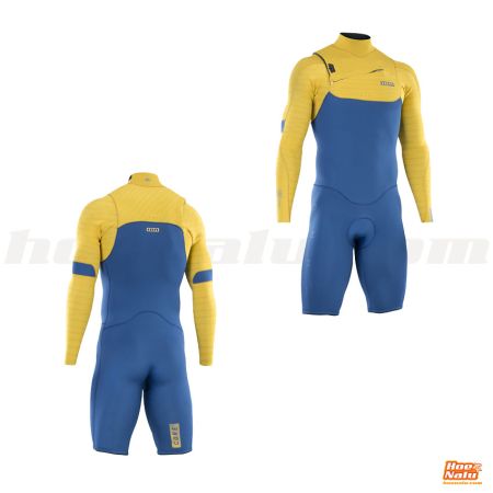 ION Wetsuit Seek Core 3/2 Shorty LS Front Zip men blue
